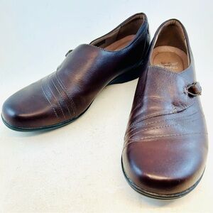 Dansko Brown Milled Nappa Leather Franny  Adjustable Loafers 40 9.5 10